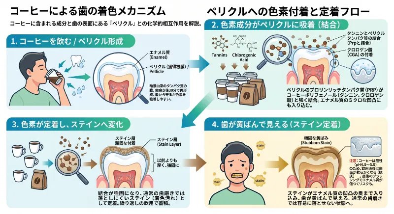 ペリクルへの着色メカニズム