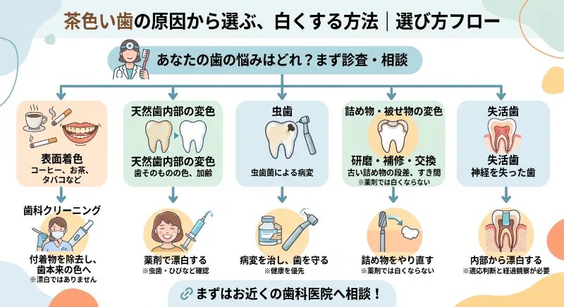 原因から対処法を選ぶフロー