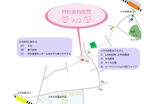  村松歯科医院の簡易地図